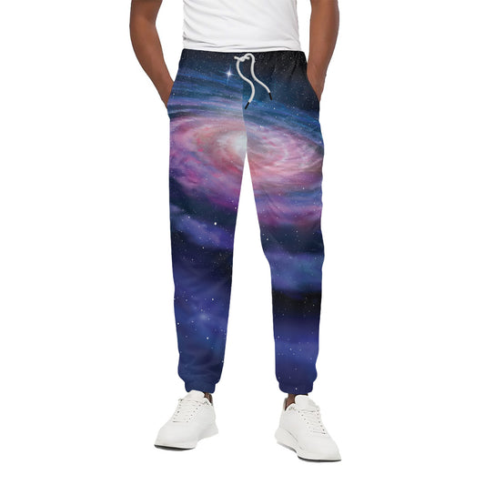 Spiral Milky Way Print Cotton Pants