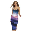 Spiral Milky Way Print Cross Back Cami Dress