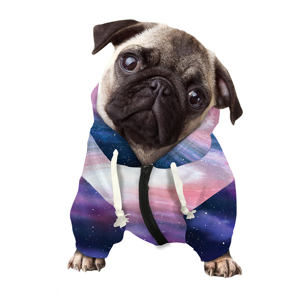 Spiral Milky Way Print Dog Zip Up Hoodie