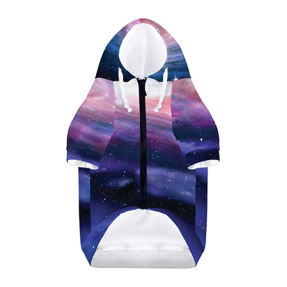 Spiral Milky Way Print Dog Zip Up Hoodie