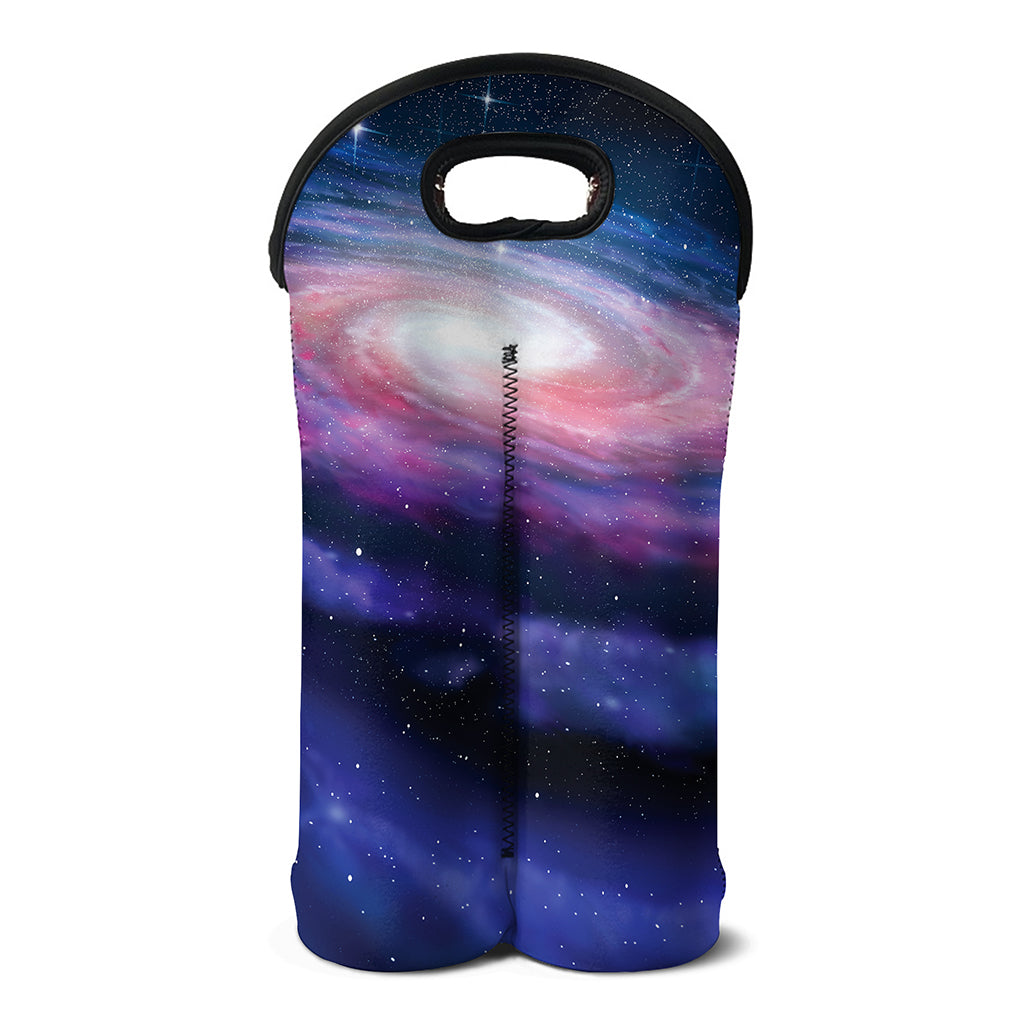 Spiral Milky Way Print Double Neoprene Wine Tote