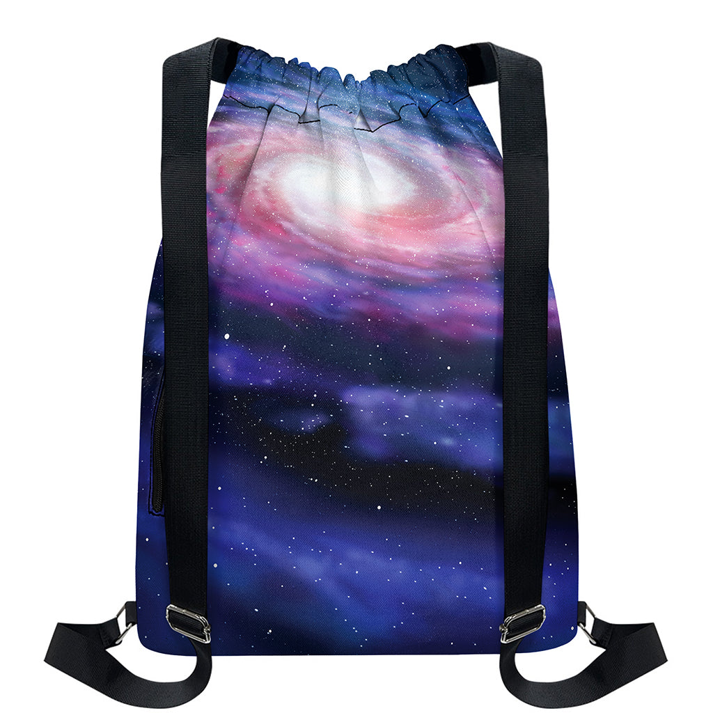 Spiral Milky Way Print Drawstring Backpack