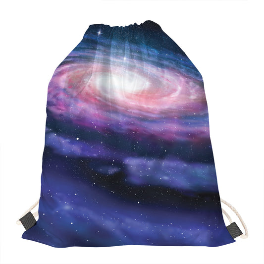 Spiral Milky Way Print Drawstring Bag
