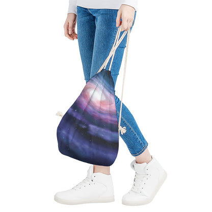 Spiral Milky Way Print Drawstring Bag