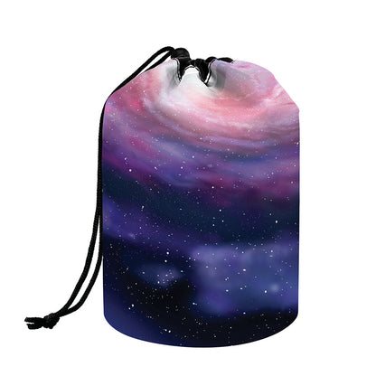 Spiral Milky Way Print Drawstring Makeup Bag