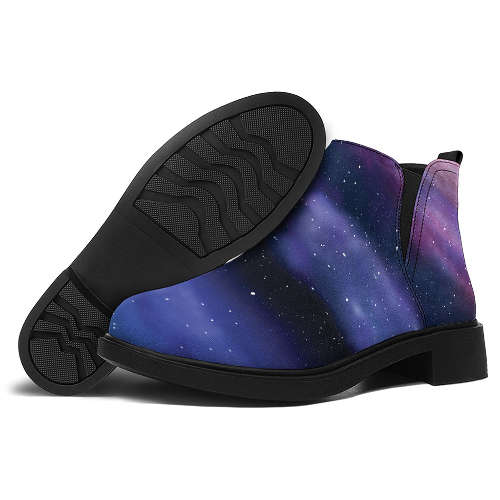 Spiral Milky Way Print Flat Ankle Boots