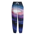 Spiral Milky Way Print Fleece Lined Knit Pants