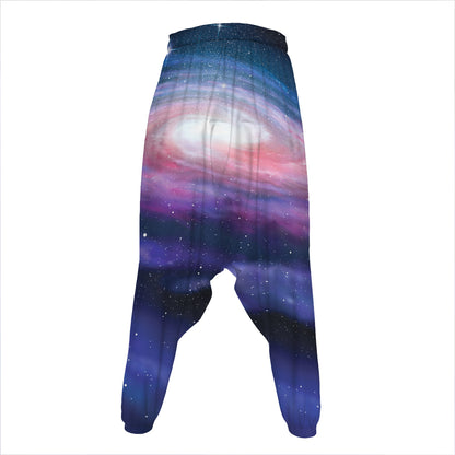 Spiral Milky Way Print Hammer Pants