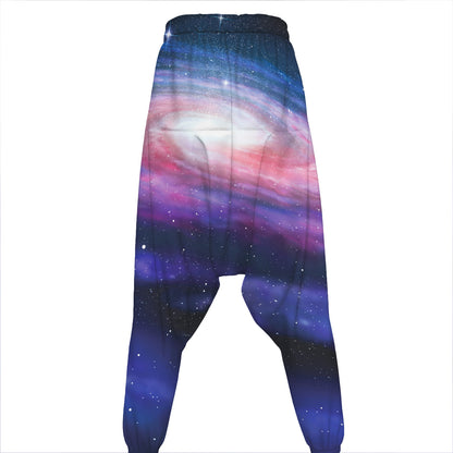 Spiral Milky Way Print Hammer Pants