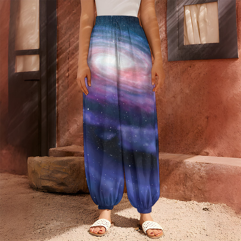 Spiral Milky Way Print Harem Pants