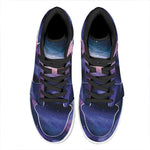 Spiral Milky Way Print High Top Leather Sneakers