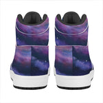 Spiral Milky Way Print High Top Leather Sneakers