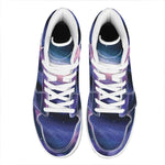 Spiral Milky Way Print High Top Leather Sneakers