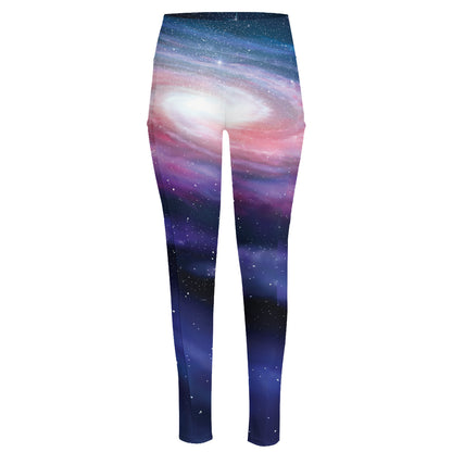 Spiral Milky Way Print High-Waisted Pocket Leggings