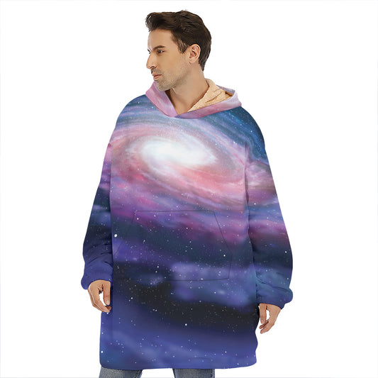Spiral Milky Way Print Hoodie Blanket