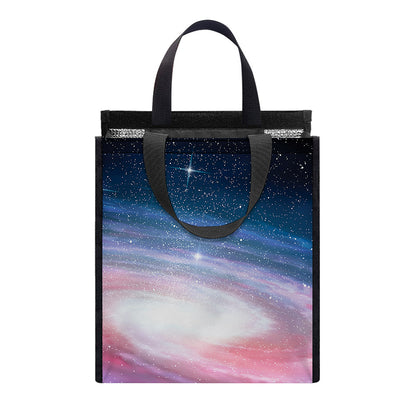 Spiral Milky Way Print Insulated Lunch Tote