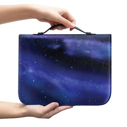Spiral Milky Way Print Leather Bible Cover