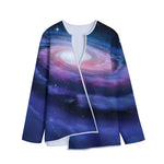 Spiral Milky Way Print Long Sleeve Short Coat