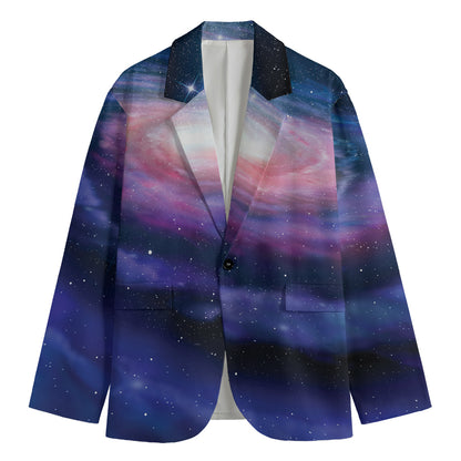 Spiral Milky Way Print Men's Blazer