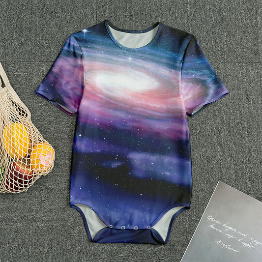 Spiral Milky Way Print Men's Bodysuit