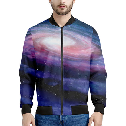 Spiral Milky Way Print Men's Bomber Jacket