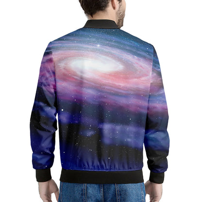 Spiral Milky Way Print Men's Bomber Jacket