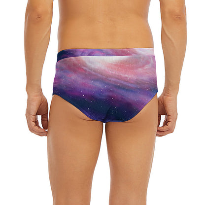 Spiral Milky Way Print Men's Briefs