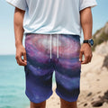Spiral Milky Way Print Men's Cargo Shorts