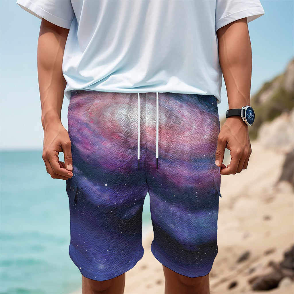 Spiral Milky Way Print Men's Cargo Shorts