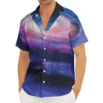 Spiral Milky Way Print Men's Deep V-Neck Shirt