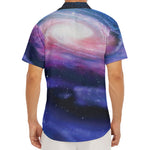 Spiral Milky Way Print Men's Deep V-Neck Shirt