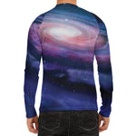 Spiral Milky Way Print Men's Long Sleeve Rash Guard