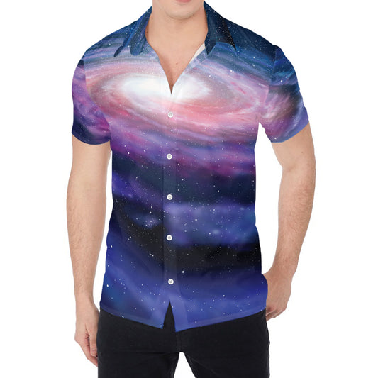 Spiral Milky Way Print Men's Shirt