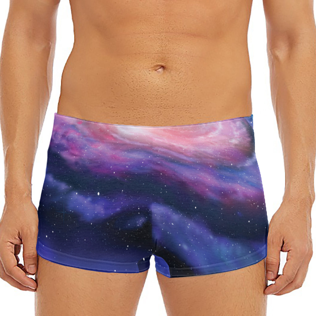 Spiral Milky Way Print Men's Short Boxer Briefs