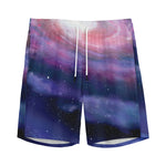 Spiral Milky Way Print Men's Sports Shorts