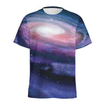 Spiral Milky Way Print Men's Sports T-Shirt