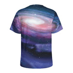 Spiral Milky Way Print Men's Sports T-Shirt