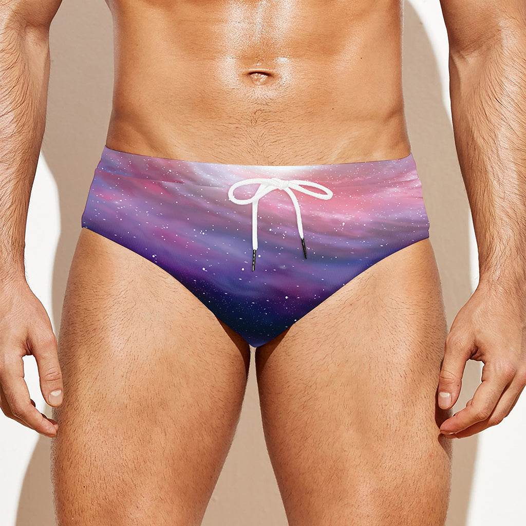 Spiral Milky Way Print Men's Swim Briefs