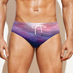 Spiral Milky Way Print Men's Swim Briefs