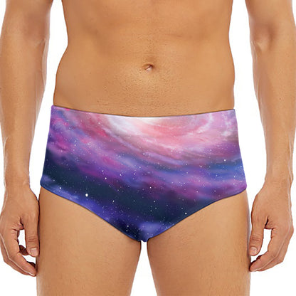 Spiral Milky Way Print Men's Triangle Swim Briefs