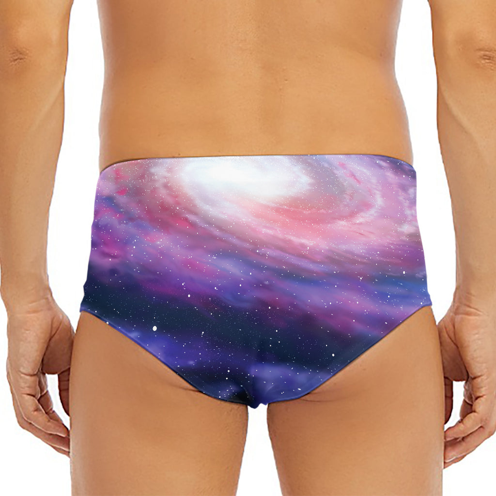 Spiral Milky Way Print Men's Triangle Swim Briefs