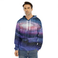 Spiral Milky Way Print Men's Velvet Pullover Hoodie