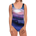 Spiral Milky Way Print One Piece Swimsuit
