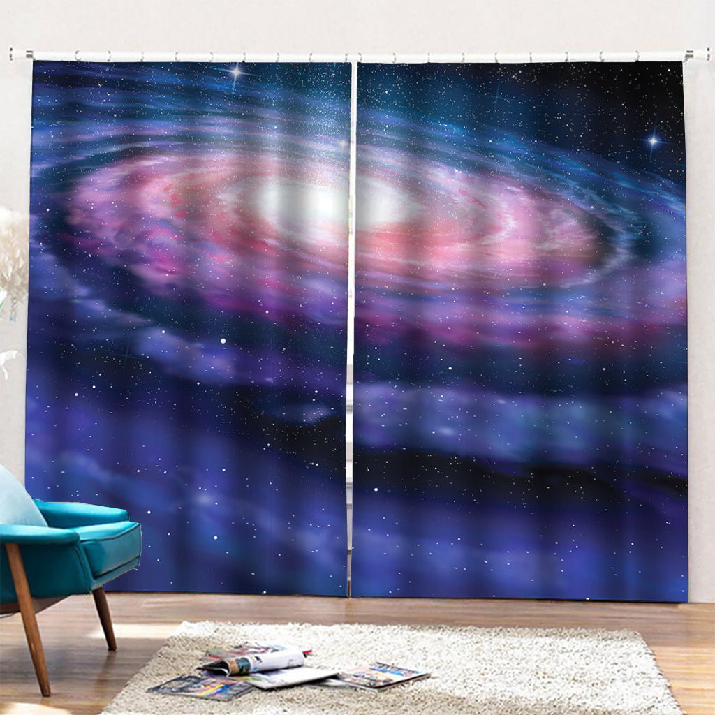 Spiral Milky Way Print Pencil Pleat Curtains