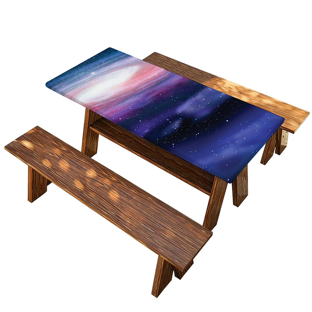 Spiral Milky Way Print Picnic Table Cover