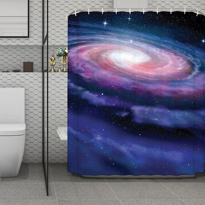 Spiral Milky Way Print Polyester Shower Curtain