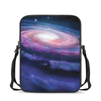 Spiral Milky Way Print Rectangular Crossbody Bag