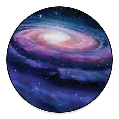 Spiral Milky Way Print Round Floor Mat