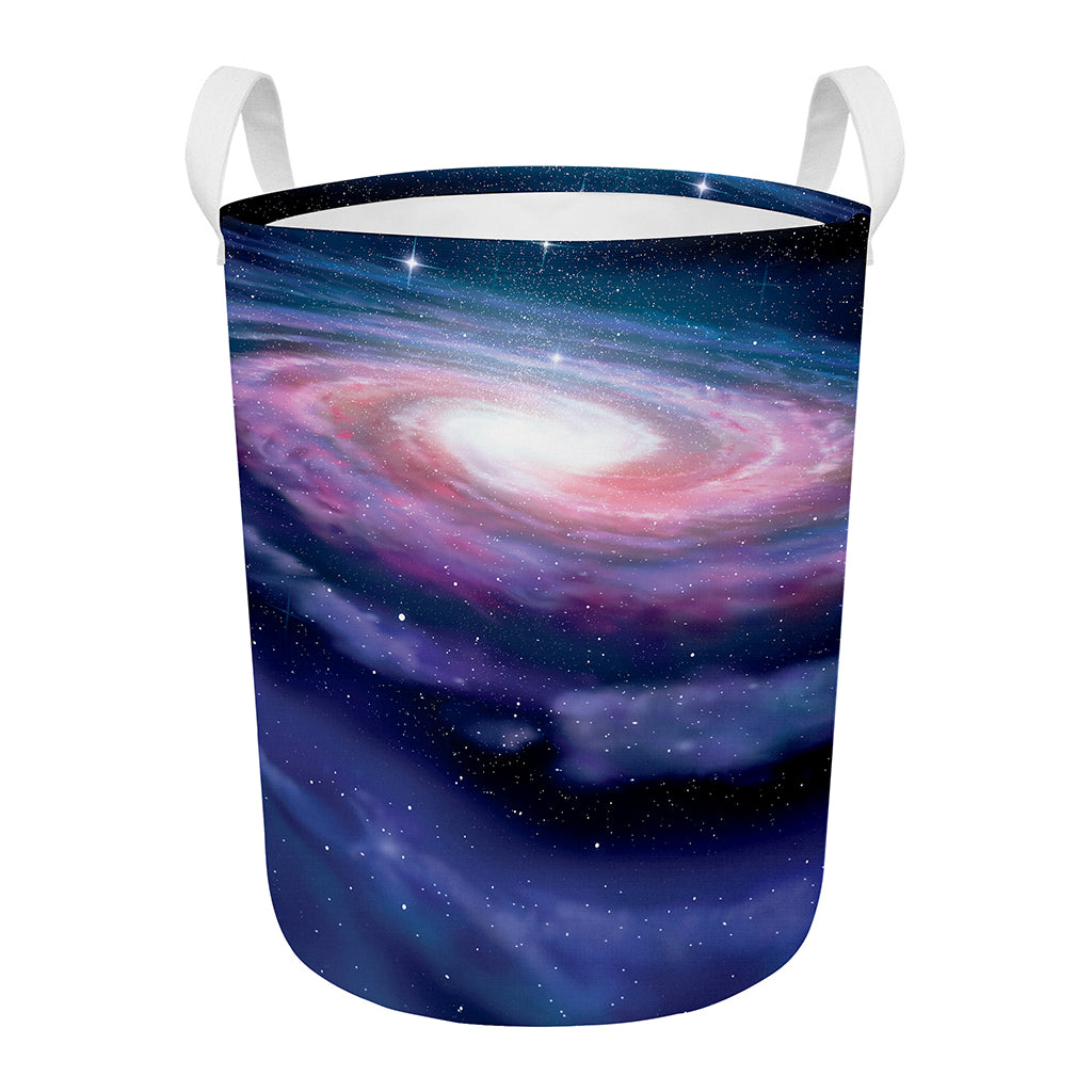 Spiral Milky Way Print Round Laundry Basket