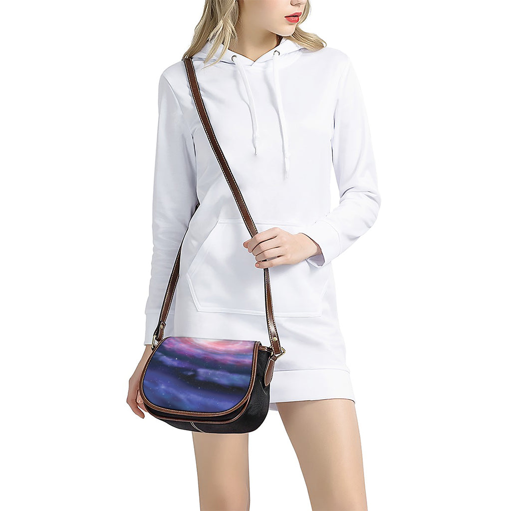 Spiral Milky Way Print Saddle Bag